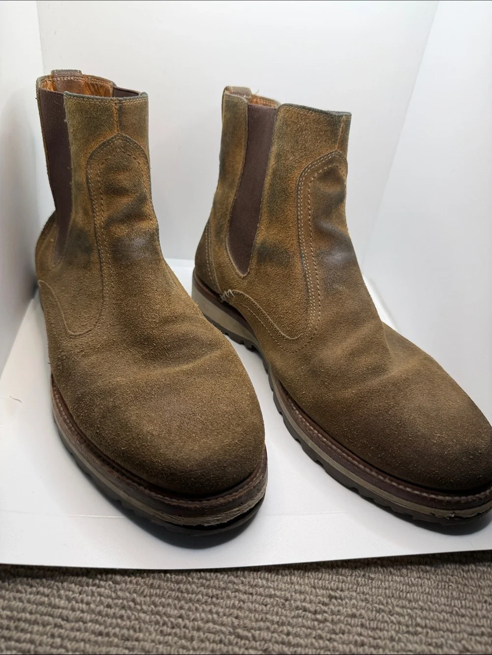 Lucchese's Ranger II Chelsea Boot Brown Suede - 10.5M